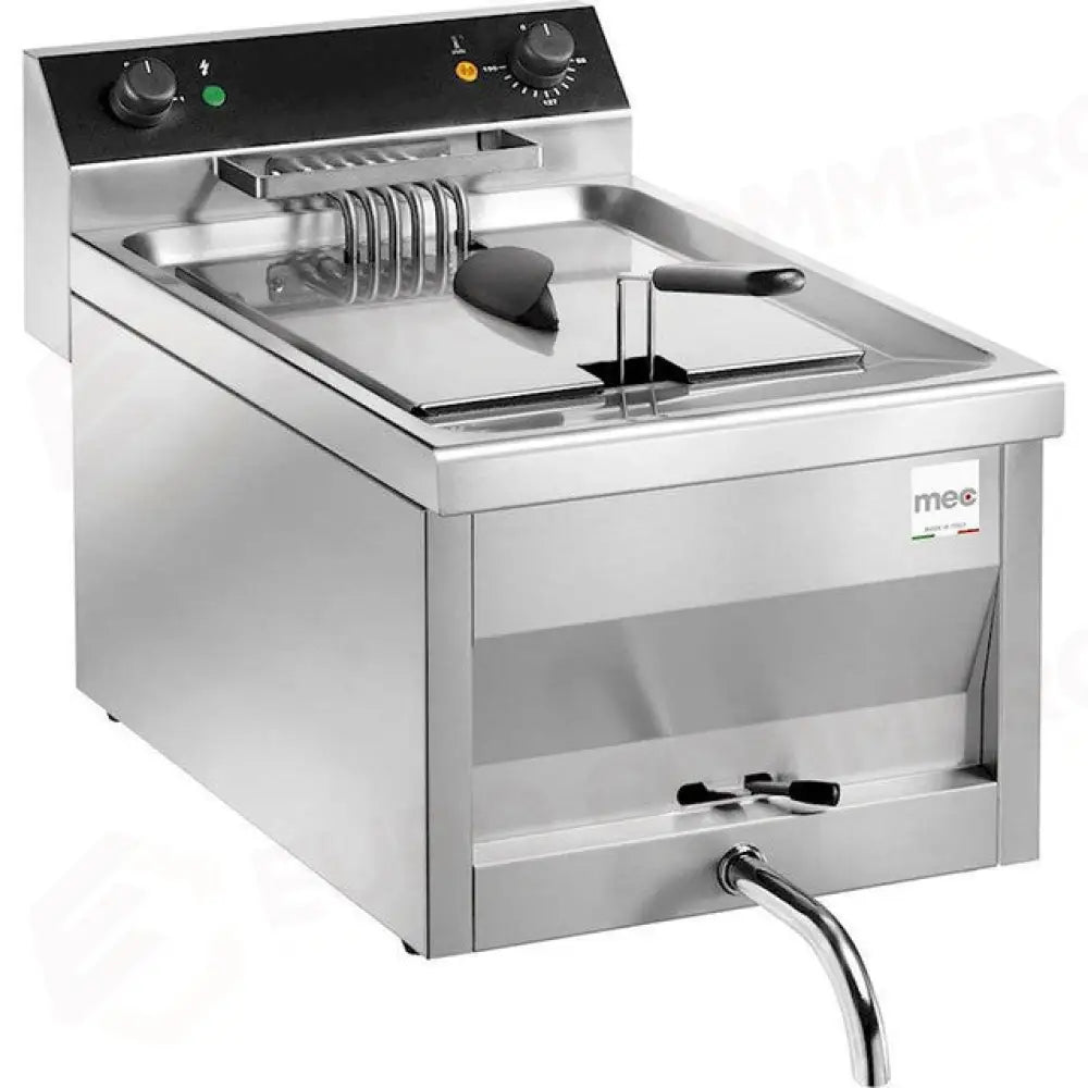 Friggitrice Elettrica da Banco Mec FT12VB- Capacità Olio 12 lt - Con Rubinetto di Scarico