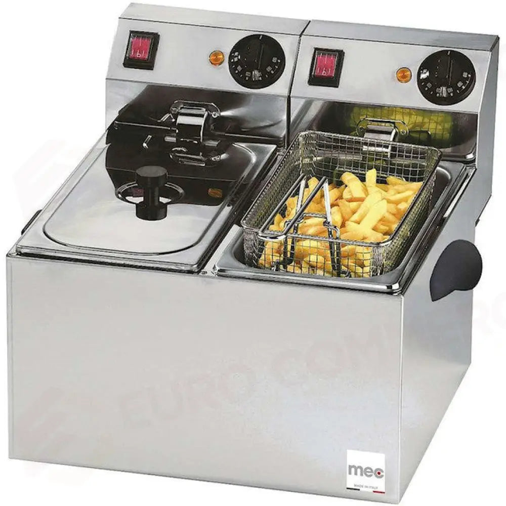 Friggitrice Elettrica da Banco Mec FT44 - Capacità Olio 4 + 4 lt