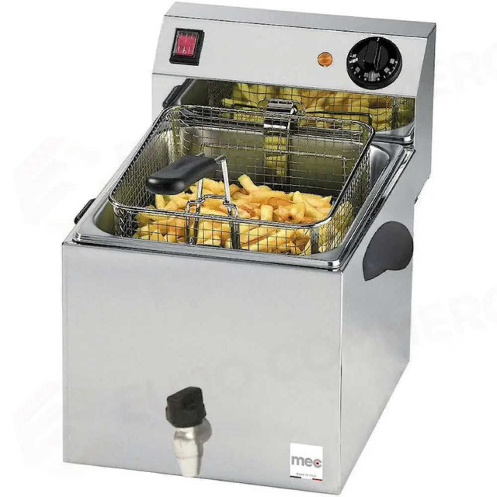 Friggitrice Elettrica da Banco Mec FT8V - Capacità Olio 8 lt - Con Rubinetto di Scarico