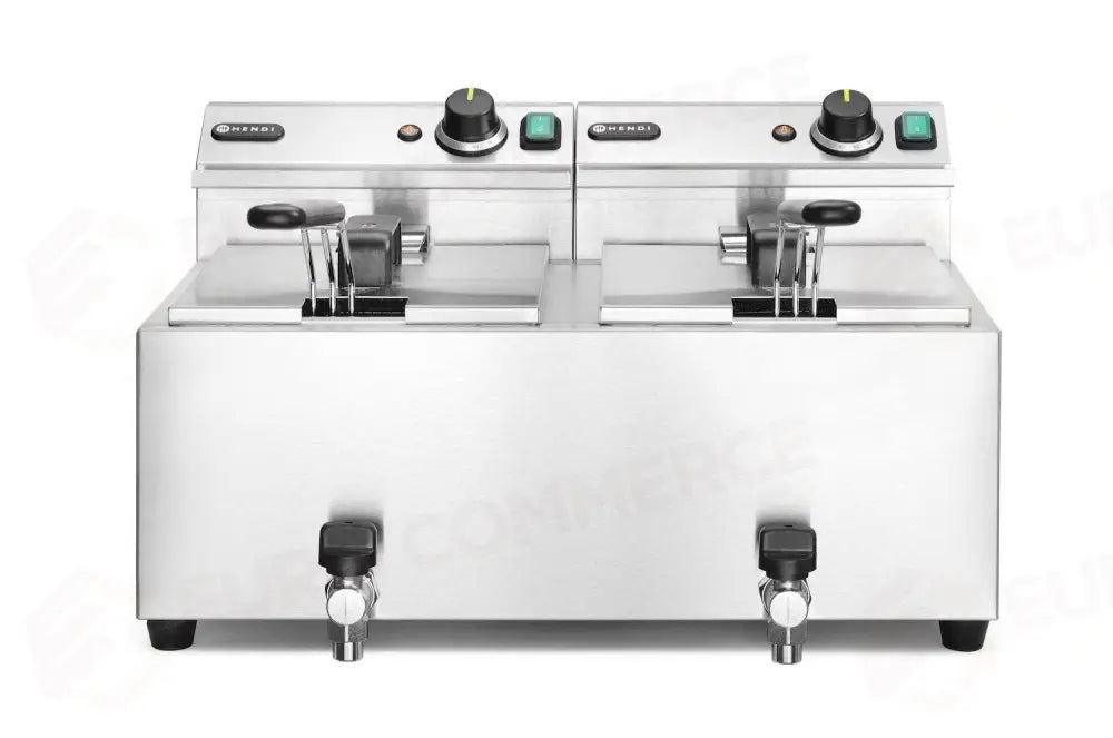 FRIGGITRICE PROFI LINE CON RUBINETTI DI SCARICO - 2 X 8 L PROFI LINE 16L 230V/7000W 610X5 - HENDI