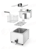 FRIGGITRICE PROFI LINE CON RUBINETTO DI SCARICO - 8 L HENDI 8L GRIGIO CHIARO 230V/35 - 209202