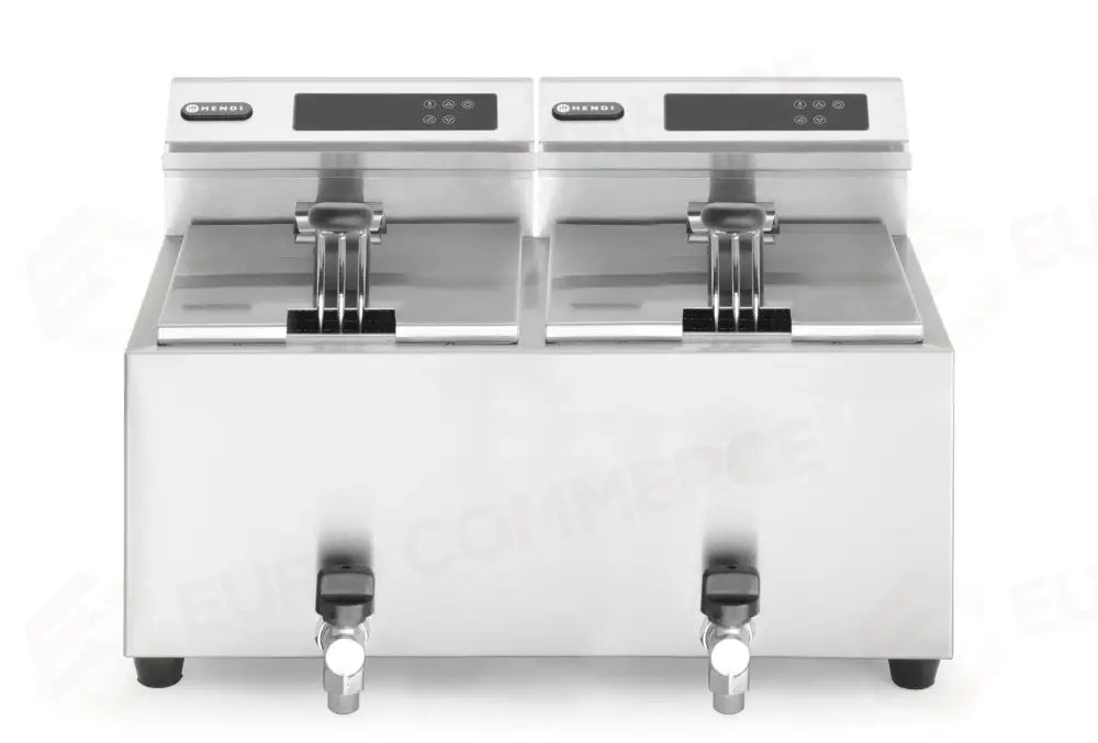 FRIGGITRICE PROFI LINE DIGITALE CON RUBINETTI DI SCARICO - 2 X 8 L HENDI 16L 230V/700 - 207376