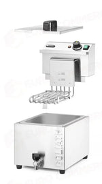 FRIGGITRICE PROFONDA XL CON RUBINETTO DI SCARICO HENDI GOLIATH 10L 400V/10200W 300X585X(H) - 209431