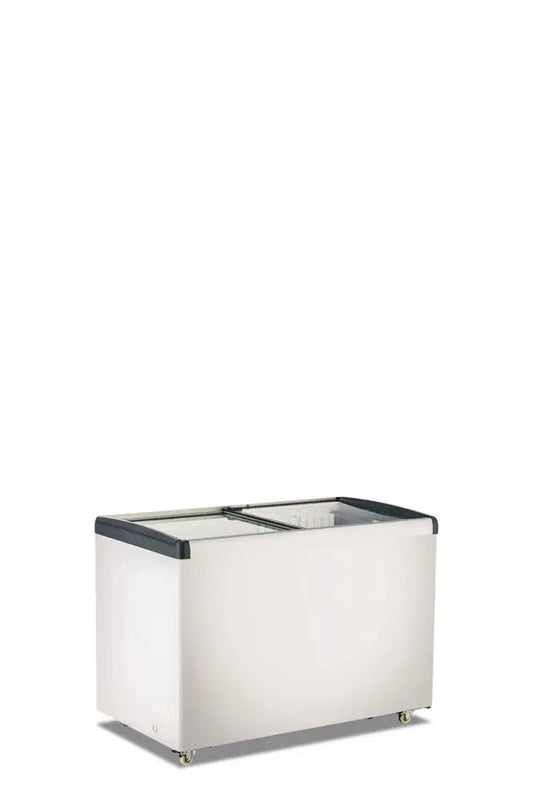 FRIGO | CONGELATORE A POZZO VETRO PIATTO SCORREBOLE - FRC 395 PFF - KLIMAITALIA