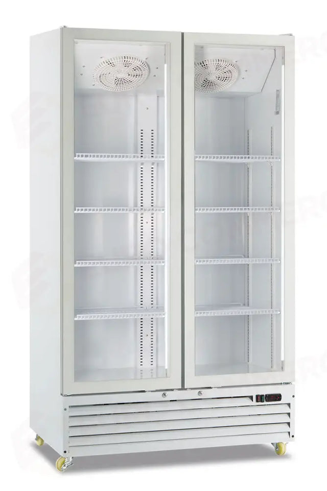 FRIGO VETRINA 2 ANTE, PORTA BATTENTE, PORTA VETRO, VENTILATO, LINEA ICOOL - 0 °C / +10 °C - ICOOL 110 WHITE - KLIMAITALIA