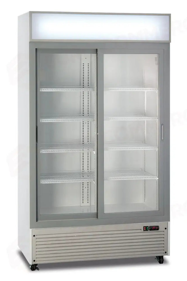FRIGO VETRINA 2 ANTE, PORTA SCORREVOLE, PORTA VETRO, VENTILATO - 0 °C / +10 °C - CL 1100 V2GC SL WHITE - KLIMAITALIA