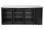 FRIGORIFERO BAR POSTERIORE CON COMPRESSORE LATERALE PORTE IN VETRO ARKTIC 4 RIPIANI 283L NERO