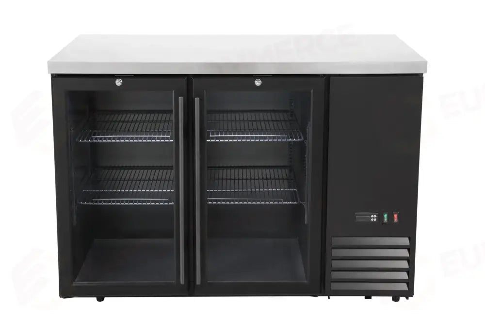 FRIGORIFERO BAR POSTERIORE CON COMPRESSORE LATERALE PORTE IN VETRO ARKTIC 4 RIPIANI 283L NERO