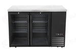 FRIGORIFERO BAR POSTERIORE CON COMPRESSORE LATERALE PORTE IN VETRO ARKTIC 4 RIPIANI 283L NERO