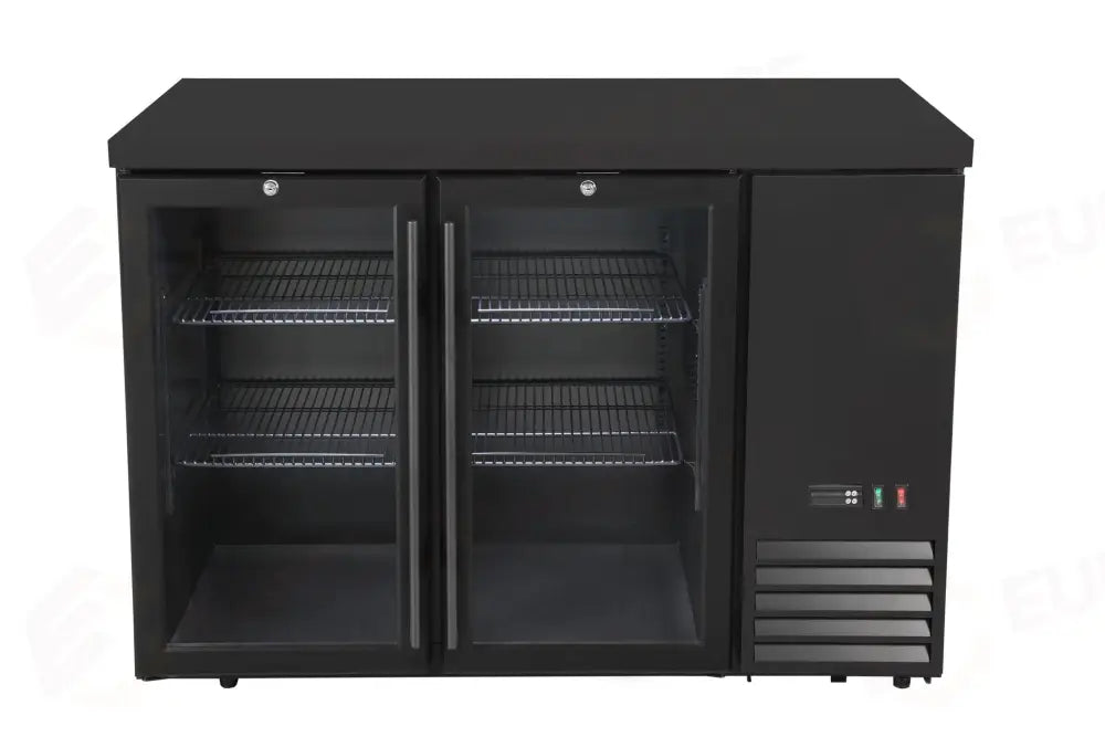 FRIGORIFERO BAR POSTERIORE CON COMPRESSORE LATERALE PORTE IN VETRO ARKTIC 6 RIPIANI 493L NERO