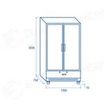 DRINK COOLER A ESPOSIZIONE TOTALE (1200 LT.) M2 -1°C/+7°C - DC 1200B - COOL HEAD