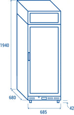 DRINK COOLER VERTICALE 350 LT. CON OPALINA PUBLICITARIA K4 1°C/+9°C - DC 350CF - COOL HEAD