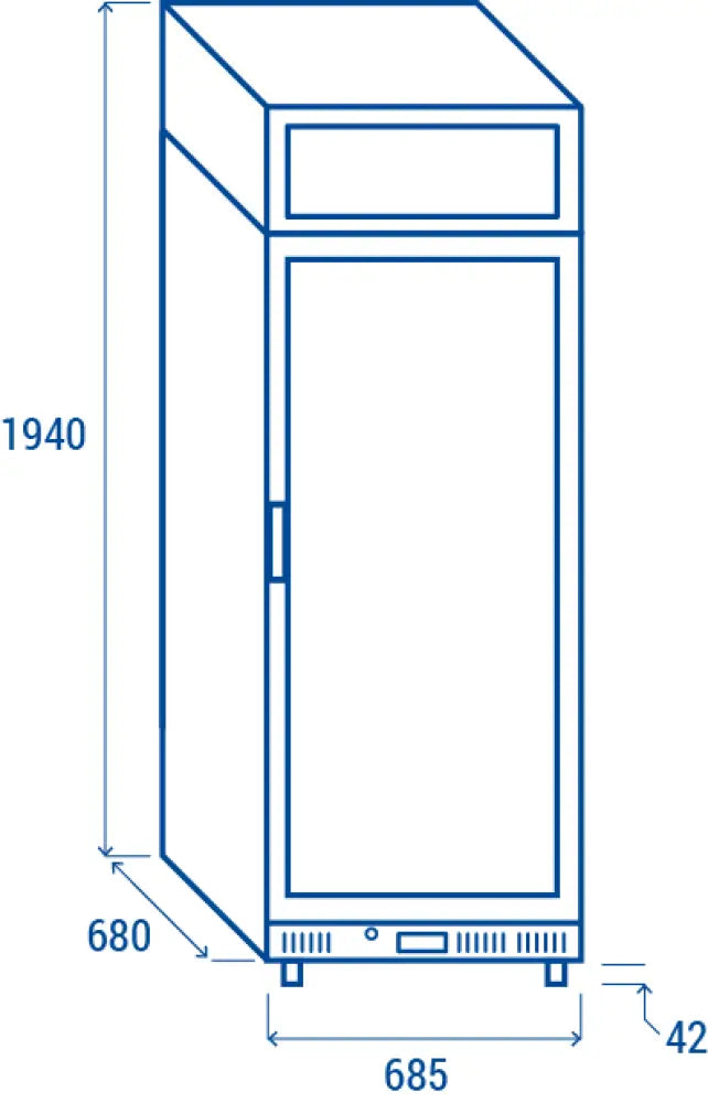 DRINK COOLER VERTICALE 350 LT. CON OPALINA PUBLICITARIA K4 1°C/+9°C - DC 350CF - COOL HEAD