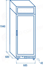 DRINK COOLER VERTICALE 350 LT. CON OPALINA PUBLICITARIA K4 1°C/+9°C - DC 350CBF - COOL HEAD