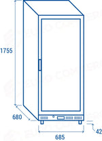 DRINK COOLER VERTICALE 350 LT. K4 1°C/+9°C - DC 350F - COOL HEAD