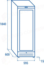 DRINK COOLER VERTICALE 350 LT. K4 1°C/+9°C - TKG 390BF - COOL HEAD