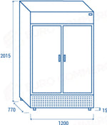 DRINK COOLER VERTICALE 380 LT. CON OPALINA PUBLICITARIA K1 0°C/+7°C - TKG 1000CB - COOL HEAD