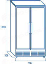 DRINK COOLER VERTICALE 450 LT. M2 -1°C/+7°C - DC 728 - COOL HEAD