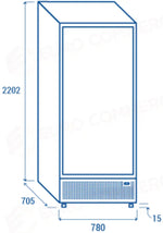 DRINK COOLER VERTICALE (700 LT.) K1 0°C/+7°C - TKG 710B - COOL HEAD