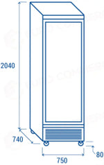 DRINK COOLER VERTICALE DA 600 LT. H1 +1°C/+10°C - RCG 750 - COOL HEAD