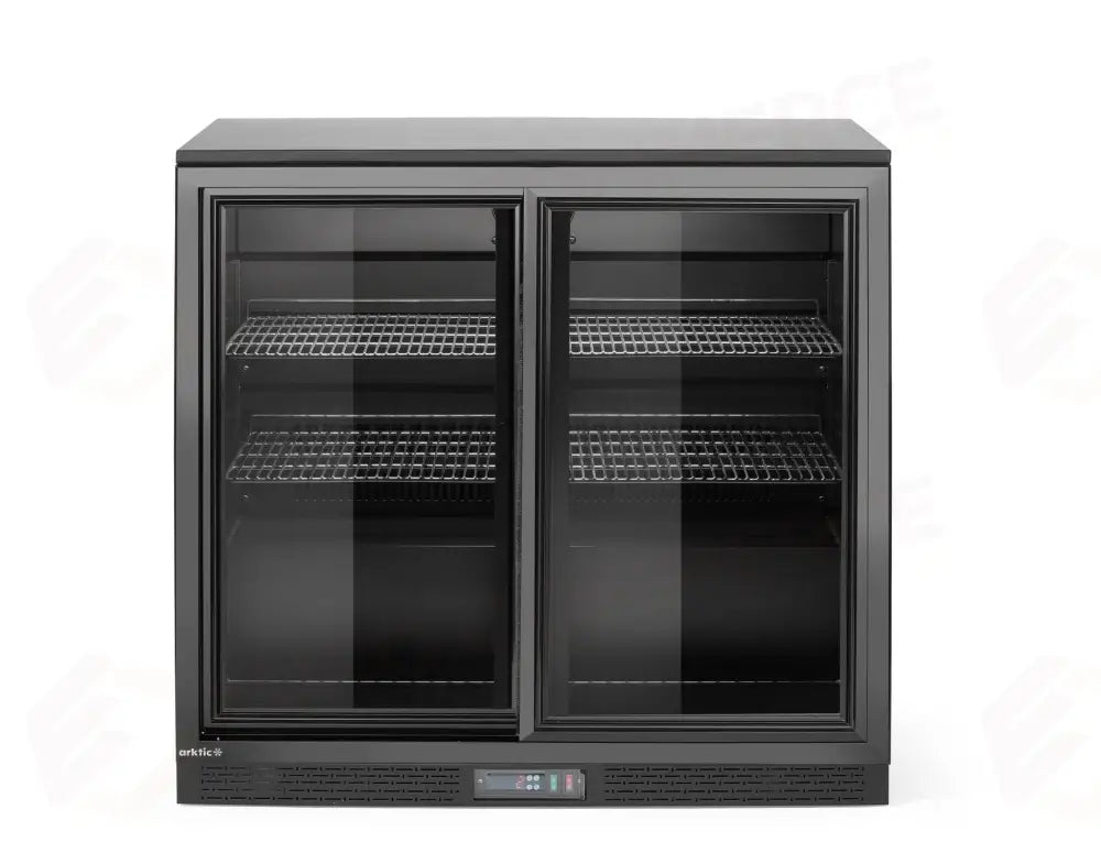 FRIGORIFERO PER BAR POSTERIORE CON DOPPIE PORTE SCORREVOLI ARKTIC 158L NERO 220-240V/160W 900X5
