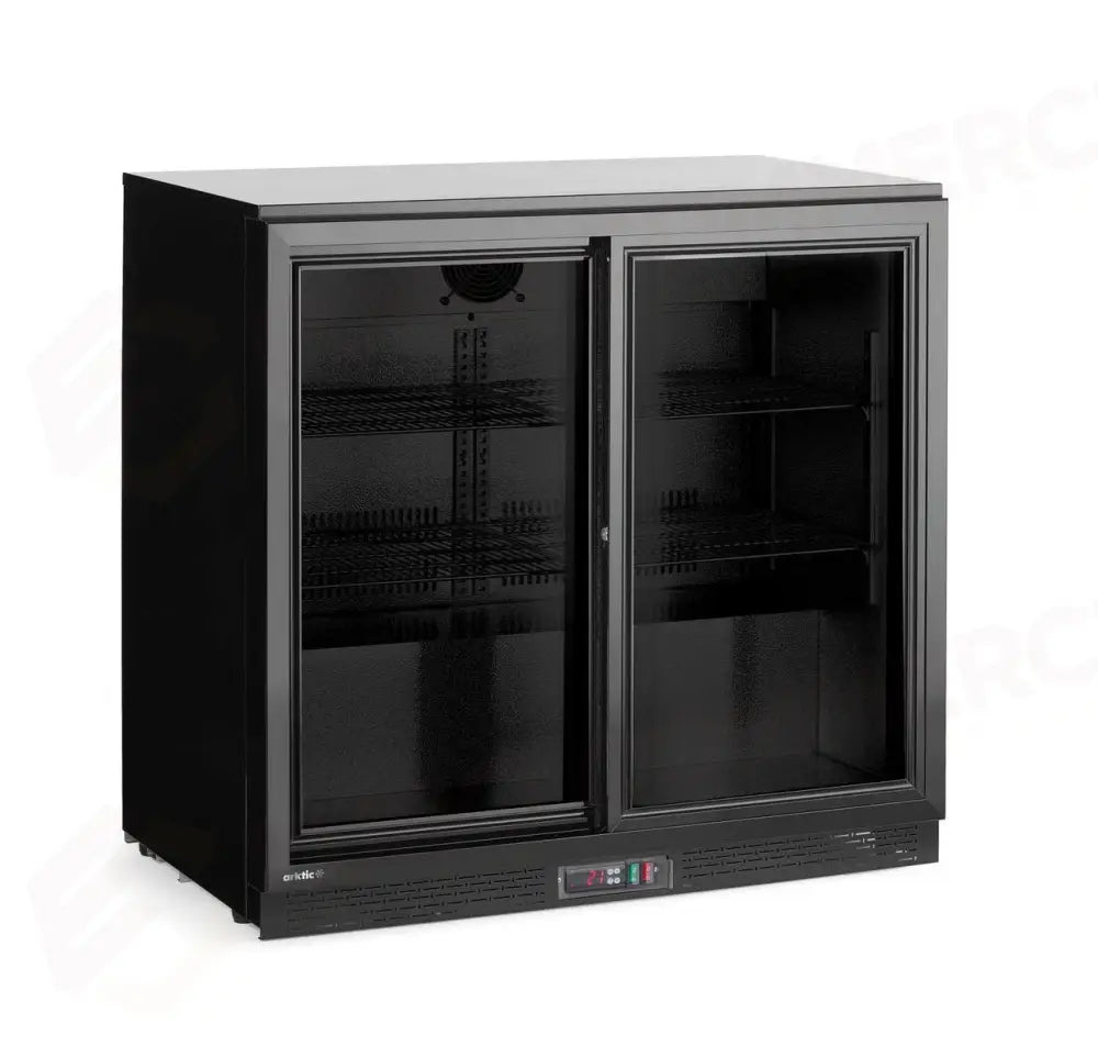 FRIGORIFERO PER BARRA POSTERIORE CON DOPPIE PORTE SCORREVOLI ARKTIC 197L NERO 220-240V/160W 900 - HENDI