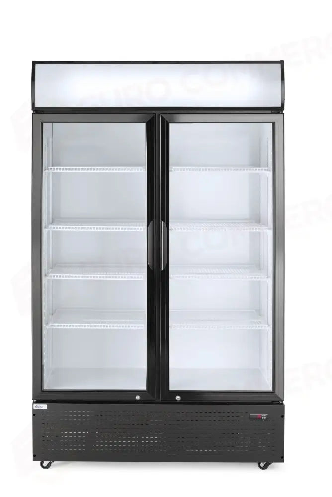 FRIGORIFERO PER BAR POSTERIORE CON PANNELLO RETROILLUMINATO DOPPIA PORTA ARKTIC 512L NERO 230V/