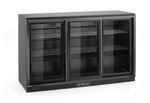 FRIGORIFERO PER BAR POSTERIORE CON PORTE SCORREVOLI TRIPLE ARKTIC 308L NERO 220-240V/160W 1350X