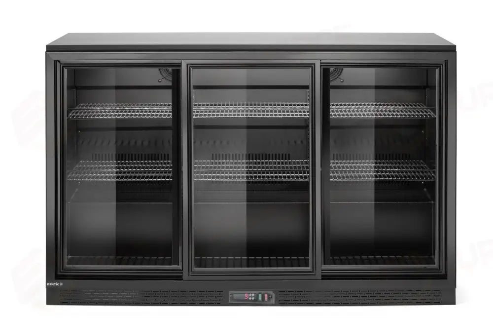 FRIGORIFERO PER BAR POSTERIORE CON PORTE SCORREVOLI TRIPLE ARKTIC 308L NERO 220-240V/160W 1350X