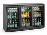 FRIGORIFERO PER BAR POSTERIORE CON PORTE SCORREVOLI TRIPLE ARKTIC 308L NERO 220-240V/160W 1350X