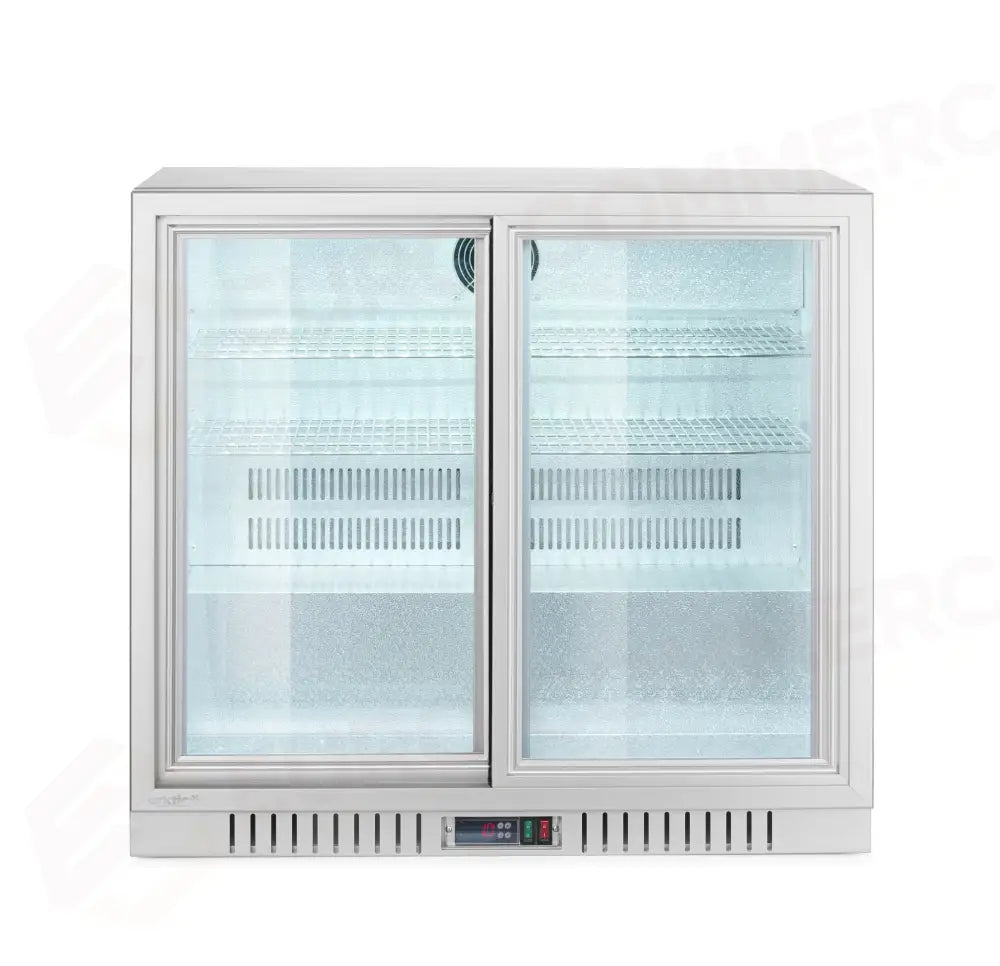 FRIGORIFERO PER BAR POSTERIORE E 2 PORTE SCORREVOLI ARKTIC 150L ARGENTO 220-240V/160W 900X520X(-