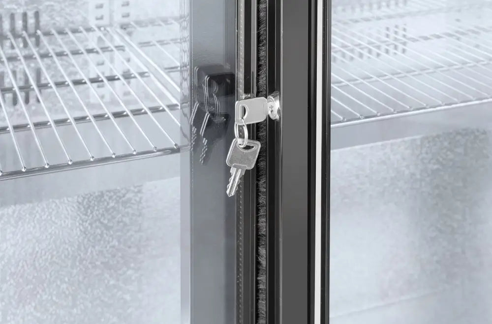 FRIGORIFERO PER BARRA POSTERIORE CON DOPPIE PORTE SCORREVOLI ARKTIC 158L NERO 230V/160W 520X900