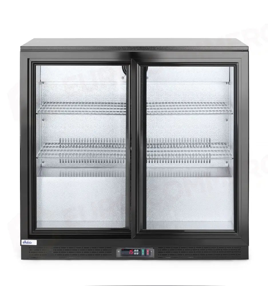FRIGORIFERO PER BARRA POSTERIORE CON DOPPIE PORTE SCORREVOLI ARKTIC 158L NERO 230V/160W 520X900