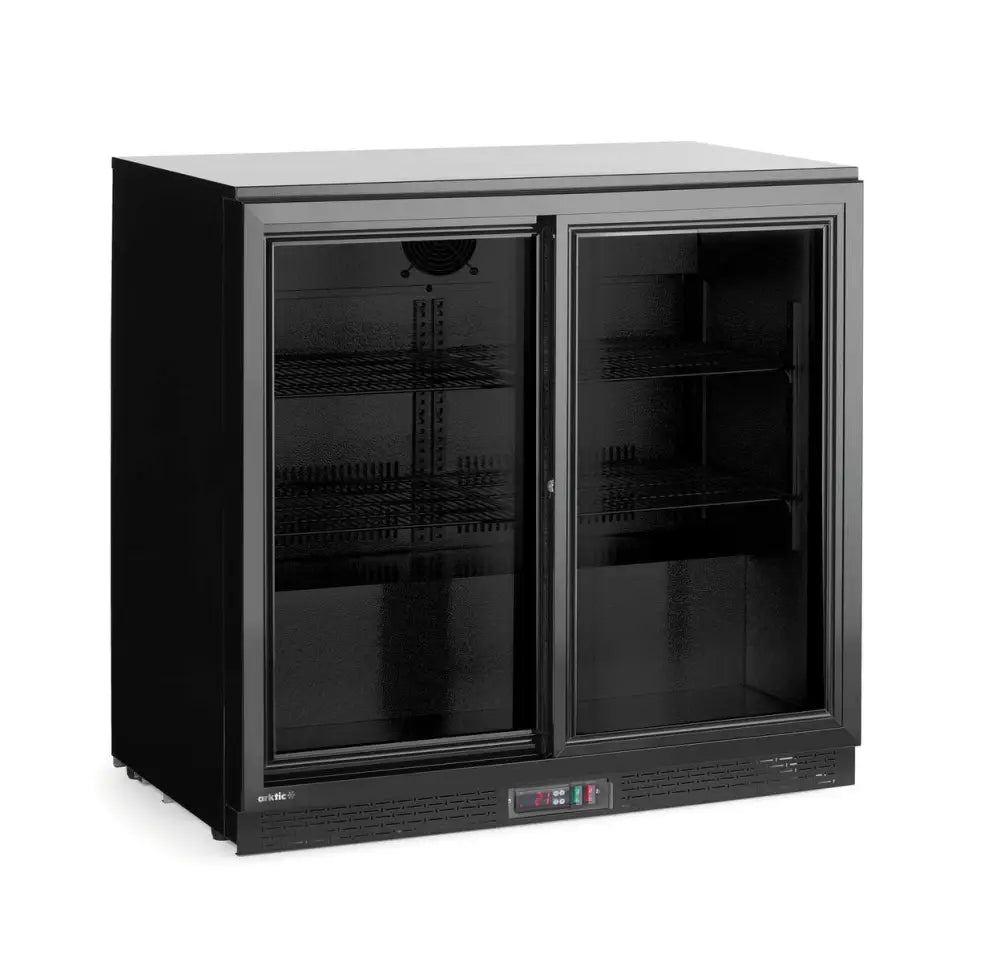 FRIGORIFERO PER BARRA POSTERIORE CON DOPPIE PORTE SCORREVOLI ARKTIC 197L NERO 220-240V/160W 900 - HENDI