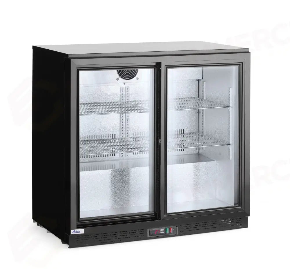 FRIGORIFERO PER BARRA POSTERIORE CON DOPPIE PORTE SCORREVOLI ARKTIC 158L NERO 230V/160W 520X900