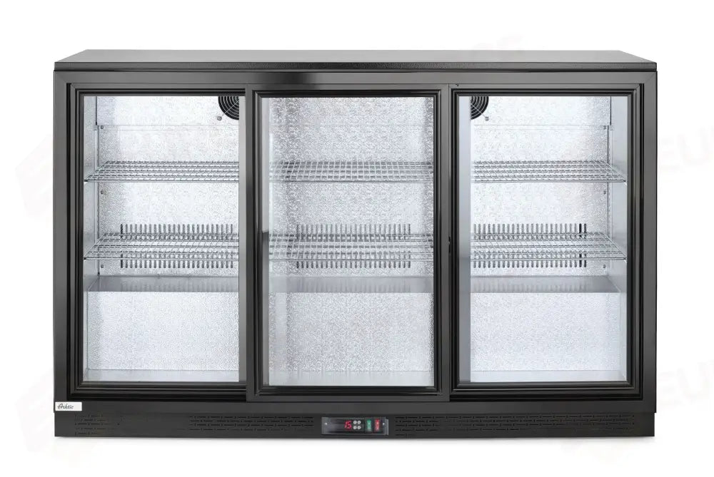 FRIGORIFERO PER BARRA POSTERIORE CON PORTE SCORREVOLI TRIPLE ARKTIC 308L NERO 220-240V/160W 135
