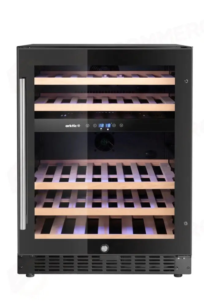 FRIGORIFERO PER VINI 2 ZONE 44 BOTTIGLIE ARKTIC NERO 570X595X(H)820MM - HENDI
