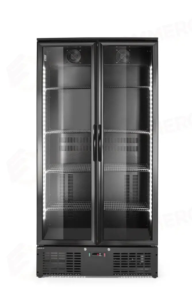 FRIGORIFERO POSTERIORE DA BAR CON DOPPIA PORTA ARKTIC 384L NERO 220-240V/365W 900X530X(H)1820MM