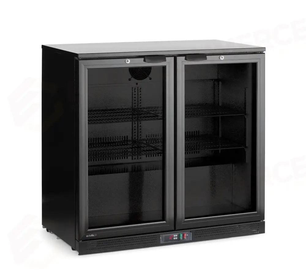 FRIGORIFERO POSTERIORE DA BAR CON DOPPIO SPORTELLO ARKTIC 180L NERO 220-240V/160W 900X530X(H)86 - HENDI