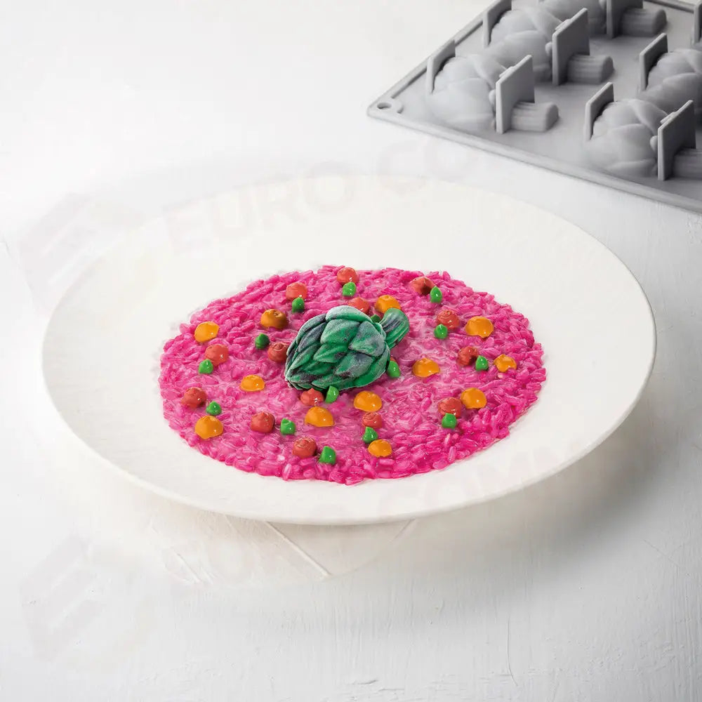 GOURMAND CARCIOFO STAMPO IN SILICONE 300X175 MM - 9 IMPRONTE MM 74X40X H 30 - VOL. ~ 35 M - GG056S - PAVONI ITALIA