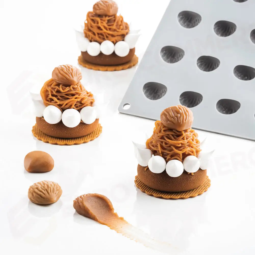 GOURMAND CHESTNUT STAMPO IN SILICONE 300X175 MM - 24 IMPRONTE MM 31X27XH 16 - VOL. ~ 6 M - GG011S - PAVONI ITALIA