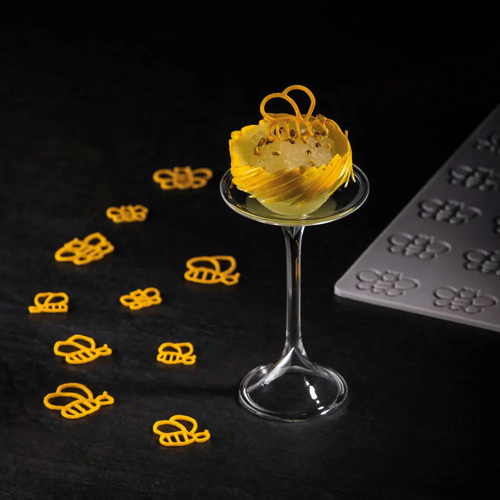 GOURMAND HONEY BEES STAMPO IN SILICONE 300X200 MM - 52 IMPRONTE MM Ø 20 - Ø 25 - Ø 30 - GG064S - PAVONI ITALIA - STAMPI