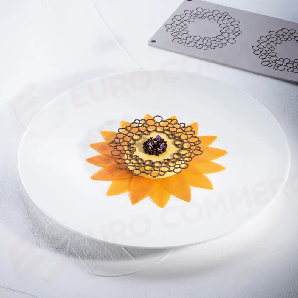 GOURMAND JASMINE FRAME STAMPO IN SILICONE 395X140 MM - 3 IMPRONTE MM Ø 115XH 1,5 - GG061S - PAVONI ITALIA - STAMPI