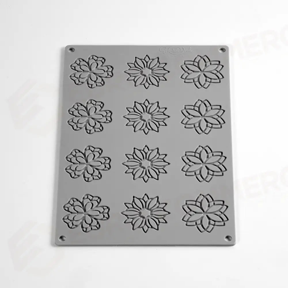 GOURMAND MANDALA STAMPO IN SILICONE 300X200 MM - 12 IMPRONTE MM Ø 55XH 2 - GG063S - PAVONI ITALIA - STAMPI