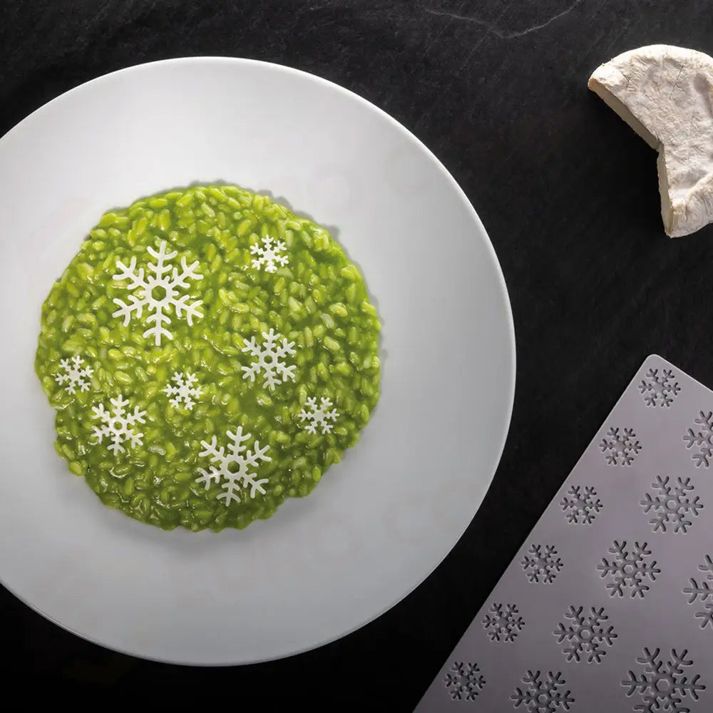 GOURMAND SNOWFLAKE STAMPO IN SILICONE 300X200 MM - 52 IMPRONTE MM Ø 23 - Ø 35 - Ø 46 - Ø 57 H 1,5 - GG065S - PAVONI