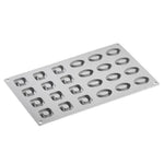 GOURMAND STAMPO IN SILICONE 300 X 175 MM - 24 IMPRONTE OVALI 40 X 28 X H 10 MM - QUADRATO 31 X 31 X H 10 MM VOL. 10 ML