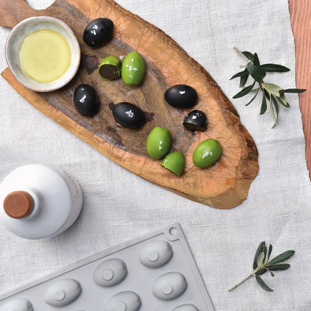 GOURMAND STAMPO IN SILICONE 300 X 175 MM - 30 IMPRONTE OLIVE 32 X 22 X H 18 MM VOL. 7 ML - GG012S - PAVONI ITALIA