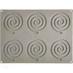 GOURMAND STAMPO IN SILICONE 400 X 300 MM - 6 IMPRONTE SPIRALE 120 X 110 X H 3,5 MM VOL. 15 - GG005S - PAVONI ITALIA