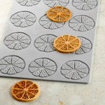 GOURMAND STAMPO IN SILICONE MM 300X200 CITRUS PAOLO GRIFFA - 12 IMPRONTE Ø MM 60X2 H - GG078S - PAVONI ITALIA - STAMPI