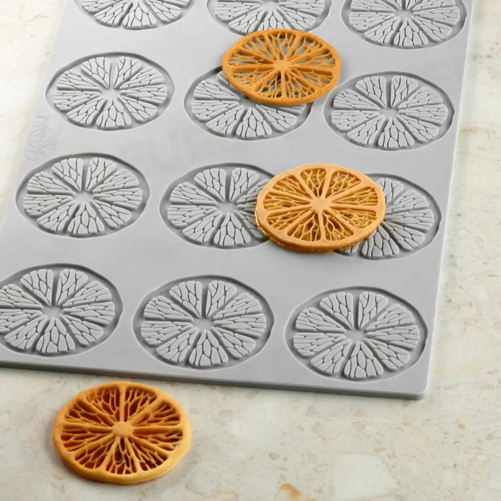 GOURMAND STAMPO IN SILICONE MM 300X200 CITRUS PAOLO GRIFFA - 12 IMPRONTE Ø MM 60X2 H - GG078S - PAVONI ITALIA - STAMPI
